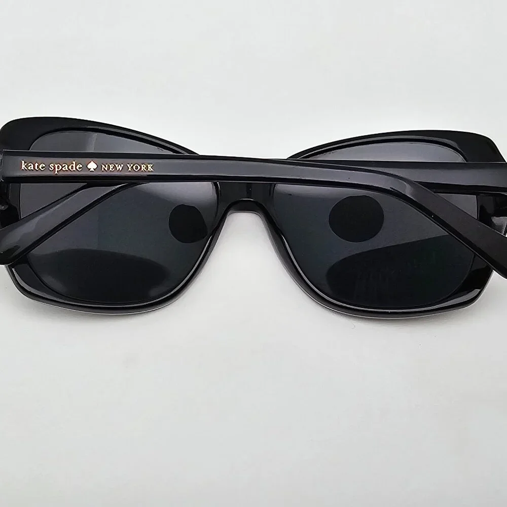 kate spade Black Sunglasses with Cream Polka-Dot Trim